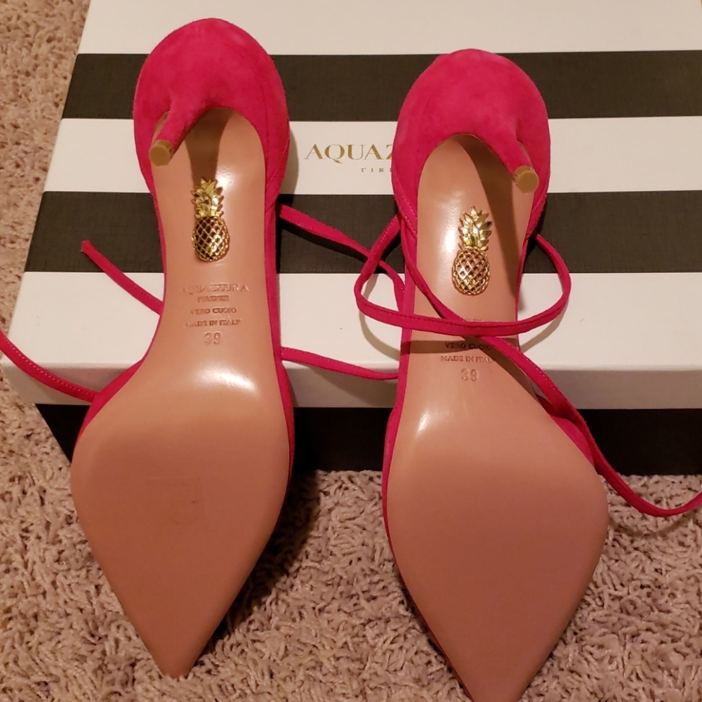 Brand new Aquazzura hot pink suede pumps - Picture 3 of 4